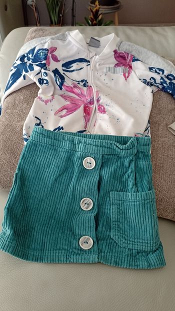 Gilet fille ( blouson)puma et petite jupe verte