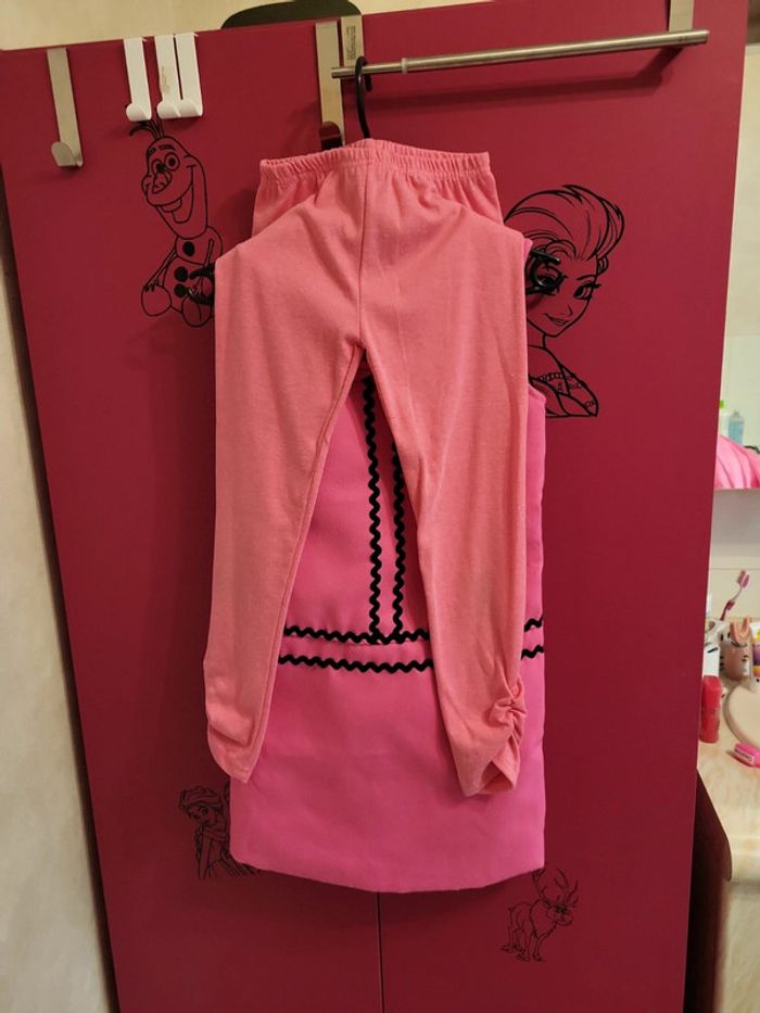 Ensemble 3 pièces manteau robe et son leggings  10 ans - photo numéro 4