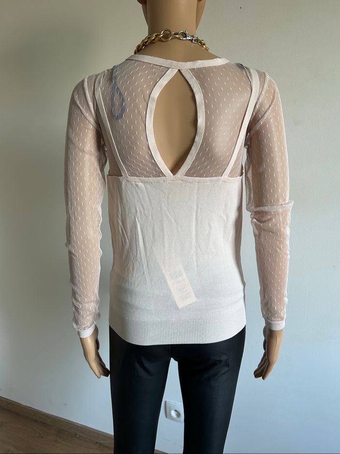Pull rose clair neuf avec plumetis Morgan taille XS (valeur 40€) - photo numéro 5