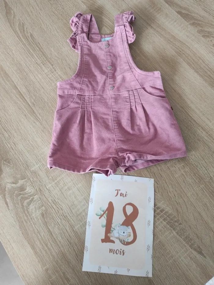 Salopette courte obaïbi bebe fille