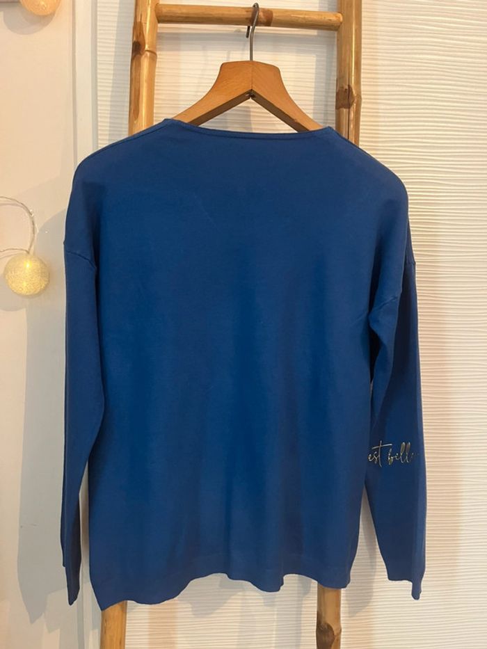Pull fin à message taille unique - photo numéro 4