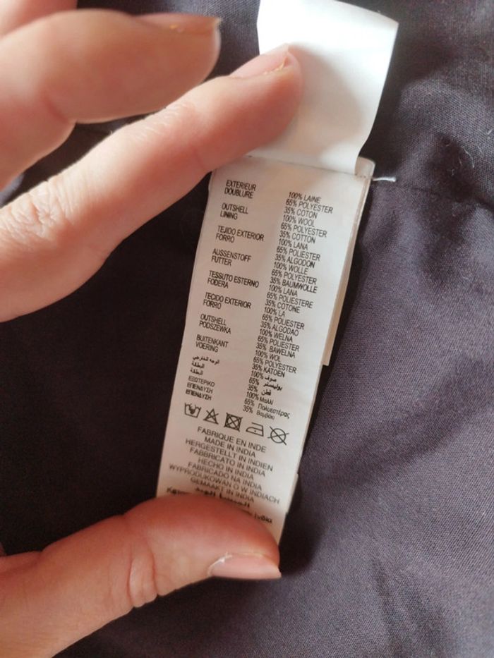 Manteau long chaud en laine dpam 6 mois très bon état - photo numéro 7