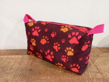 Vanity pattes chats bordeaux rose orange