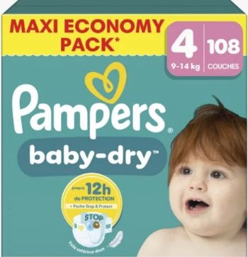 Lot de 108 Couches Pampers taille 4 neuve dans leur emballage