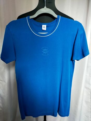 T-shirt bleu logo Petit Bateau – Taille 18 ans