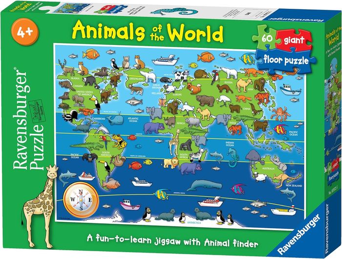 Ravensburger Puzzle  Géant Sol  Animaux du Monde 60 Pièces 070725