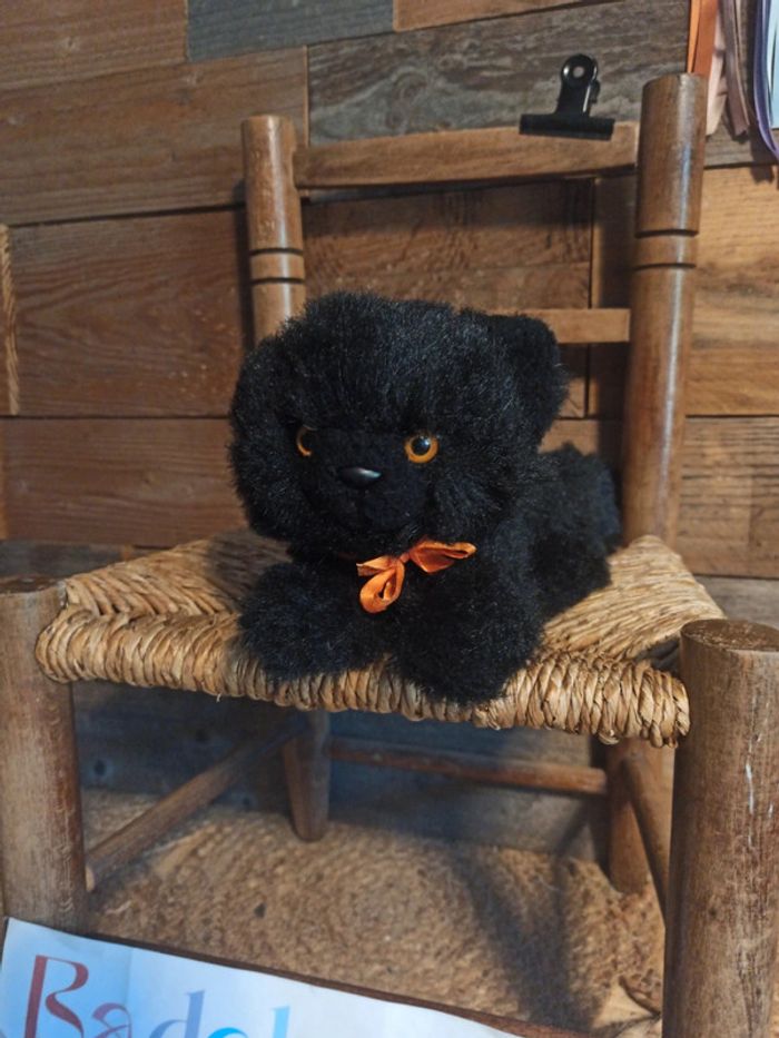 Peluche petit chat noir Ajena vintage - photo numéro 2