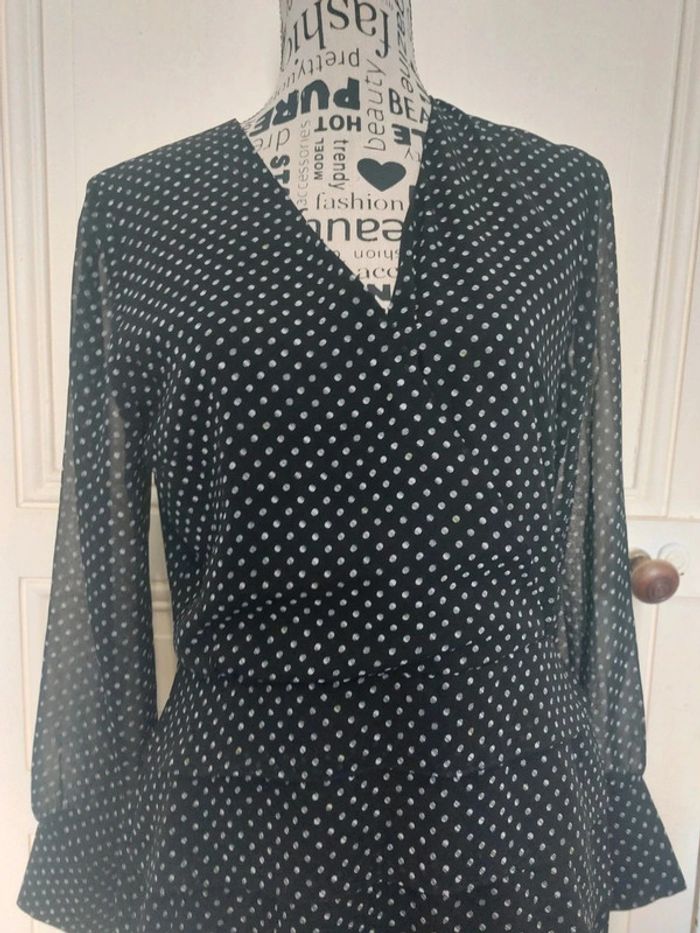 Robe à pois noire L - photo numéro 3