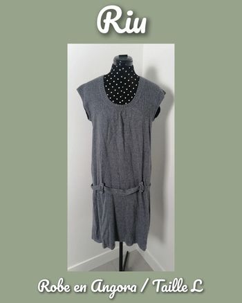 Robe pull à ceinture gris angora Taille L Riu