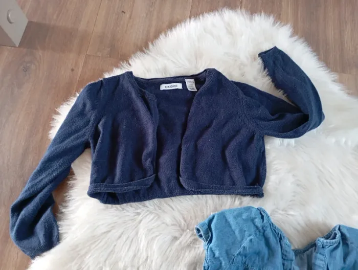 Lot fille rentrée 3 ans blouse en jean LC kids little cicogne + gilet marine okaidi - photo numéro 7