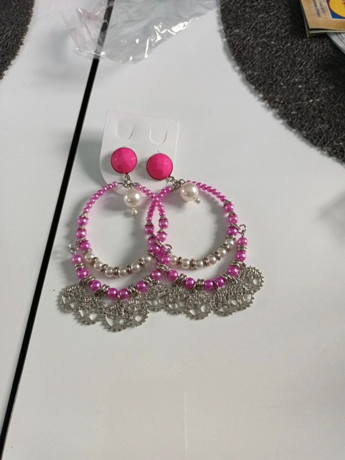 Boucle fantaisie rose arbre de vie