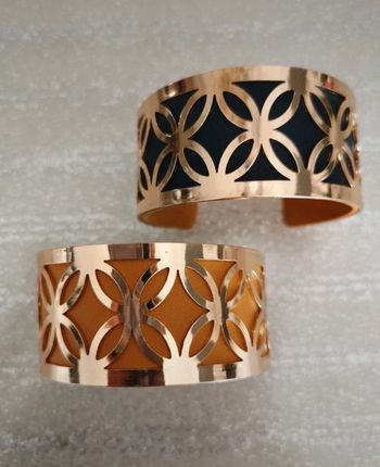 A15 bracelet manchette jonc acier inoxydable cuir reversible ajustable