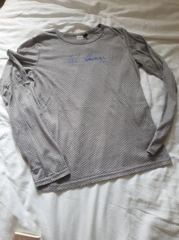 Tee-shirt manches longues marque IKKS Gris à poids blancs taille L