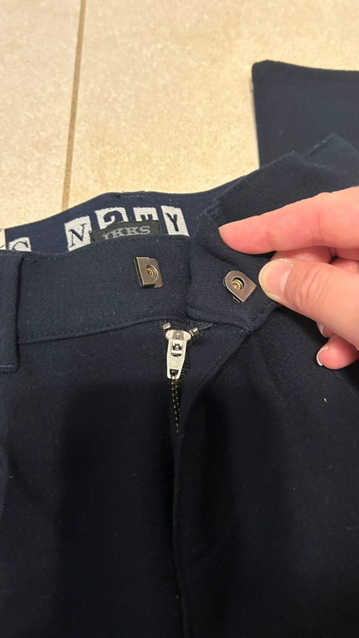 Pantalon forme chino navy en maille garçon IKKS 5 ans - photo numéro 8