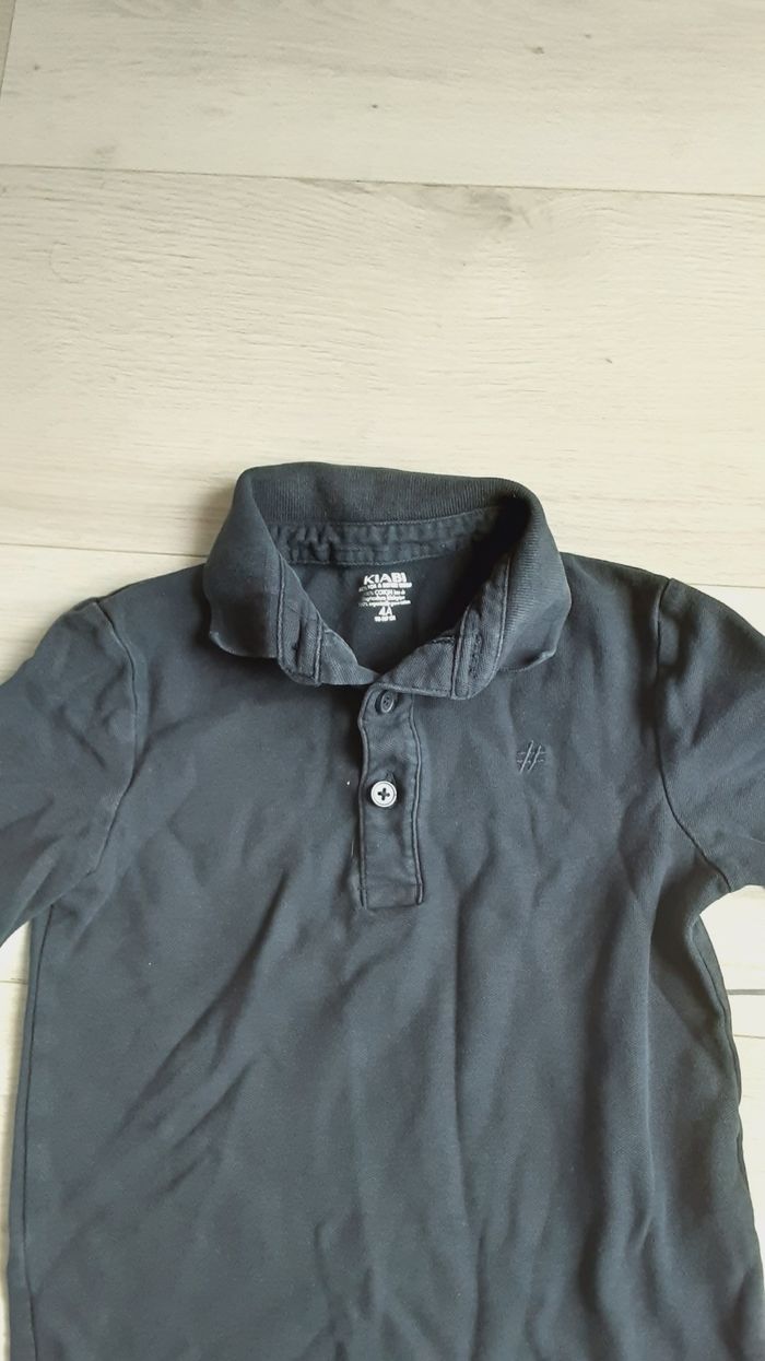 Vêtement garçon tee-shirt polo manches longues bleu marine Kiabi 4 ans - photo numéro 2