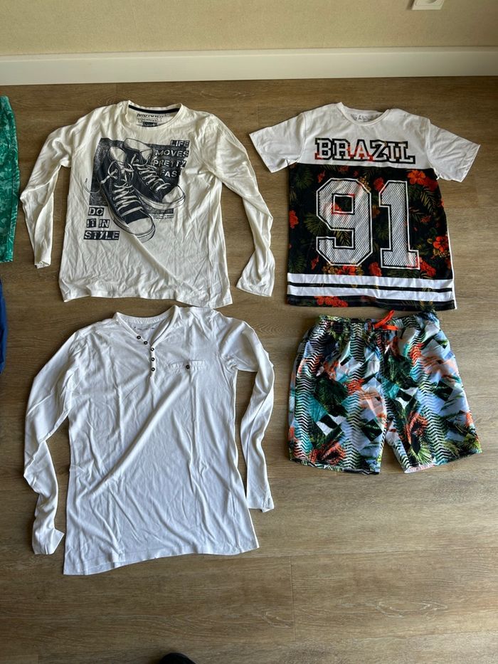 Lot vêtements garçon 16 ans – Tee-shirts, pulls, shorts, pantalon - photo numéro 3