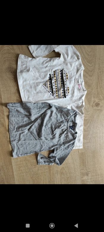 Lot 2 t-shirts manches longues fille 24 mois