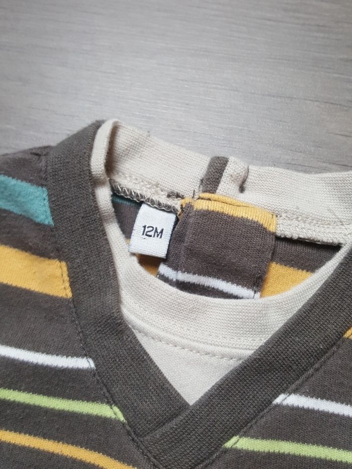 Lot de 3 t-shirts manches longues taille 12 mois - photo numéro 2