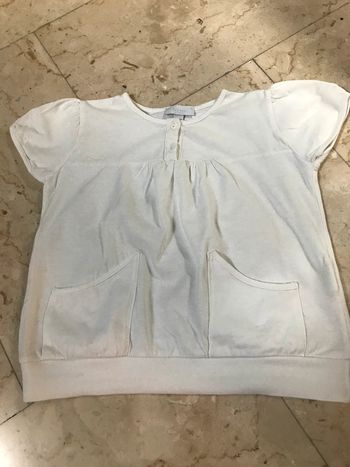 Tee-shirt blanc manches ballon 18 Mois