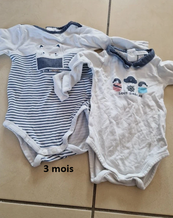 Lot de bodies garçon 3 mois