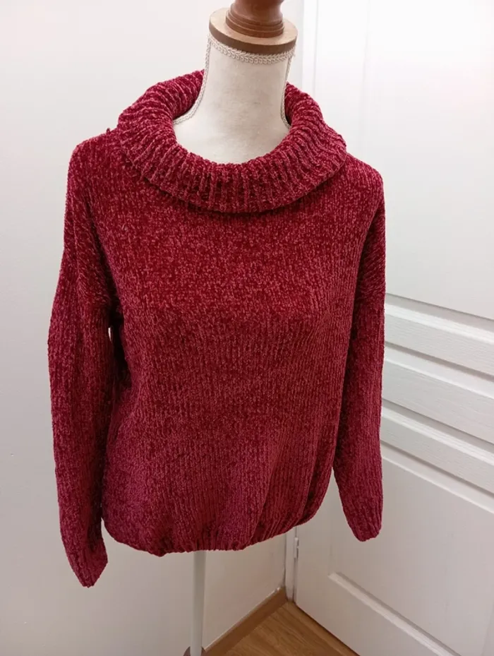 Pull bordeau en maille douce taille XL Salao Green