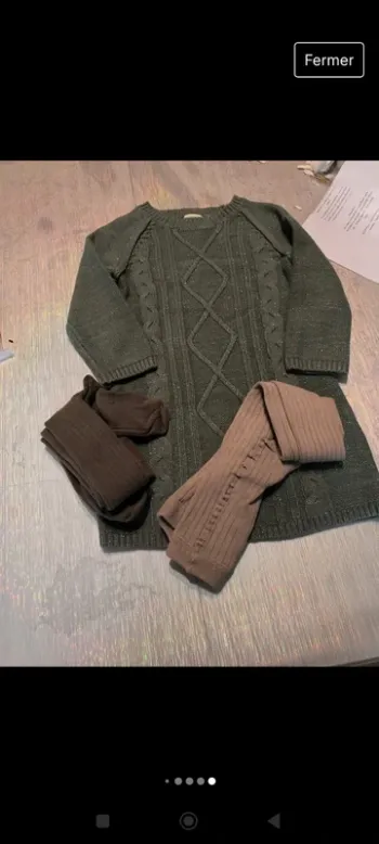 Robe kaki brillante 4 ans