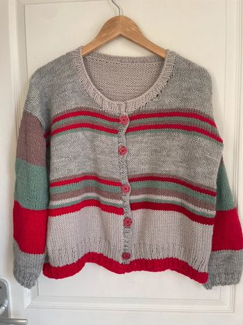 Pull gilet à rayures vintage