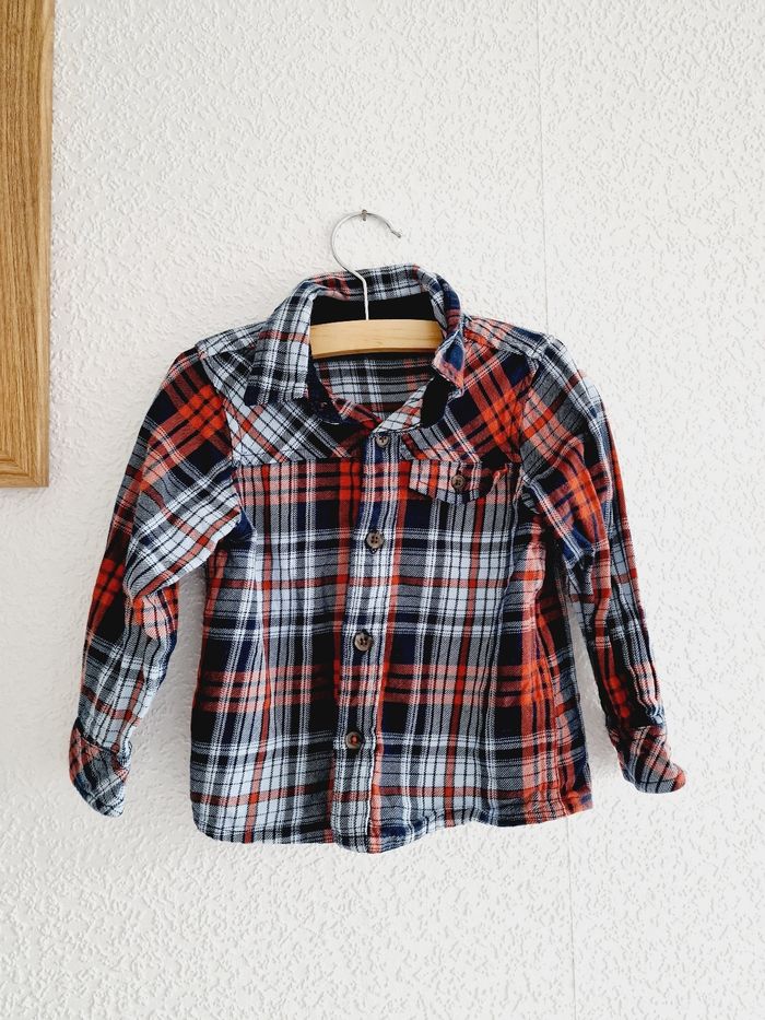 Name It - Ensemble chemise à carreaux, manches longues + pantalon jean (12 mois) - photo numéro 3