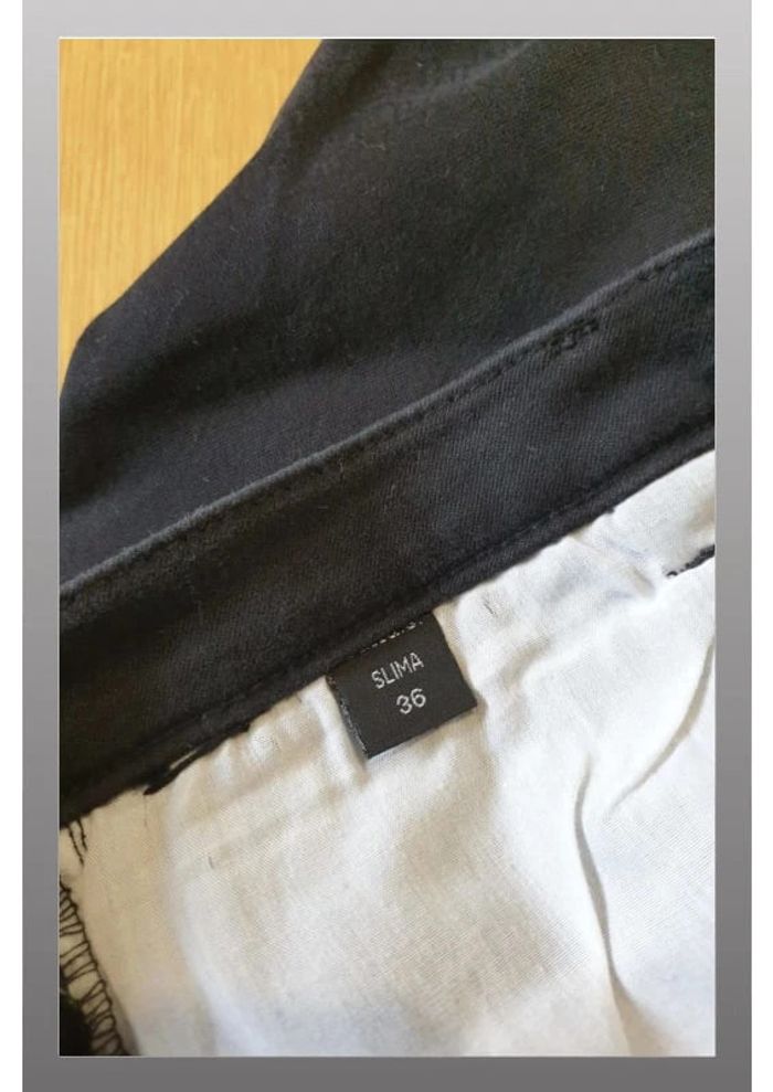 Pantalon en toile femme Carla Simoni T36 long 104cm noir - photo numéro 7