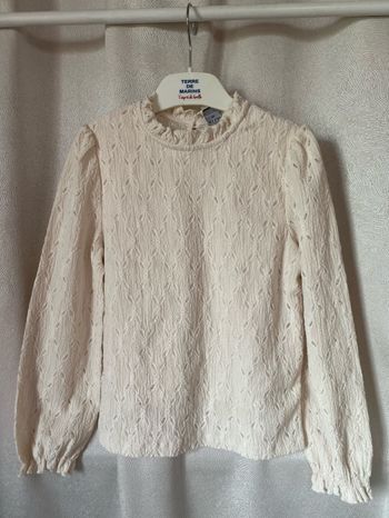 T-shirt Chemisette lycra écru mailles ajourées 8 ans kiabi