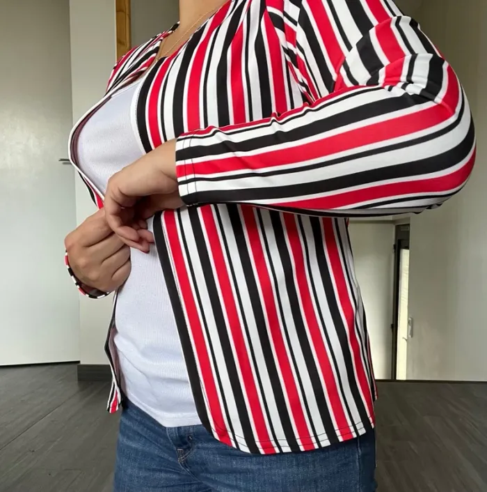 Veste à rayures Glamour Style - photo numéro 4