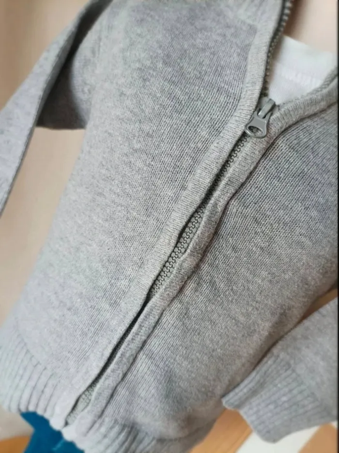 Gilet zippé gris col montant Bébé Rêve garçon 3 mois - photo numéro 2