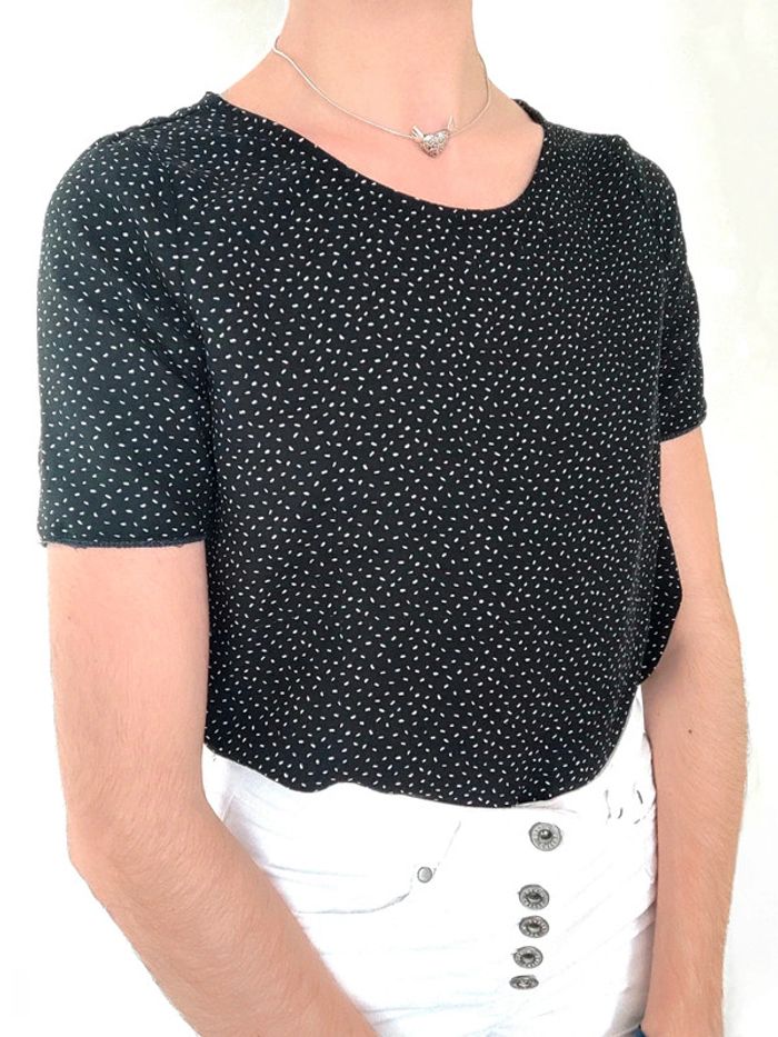 Tee-shirt dos nu noir pois blanc / Jennyfer - 34/XS - photo numéro 2