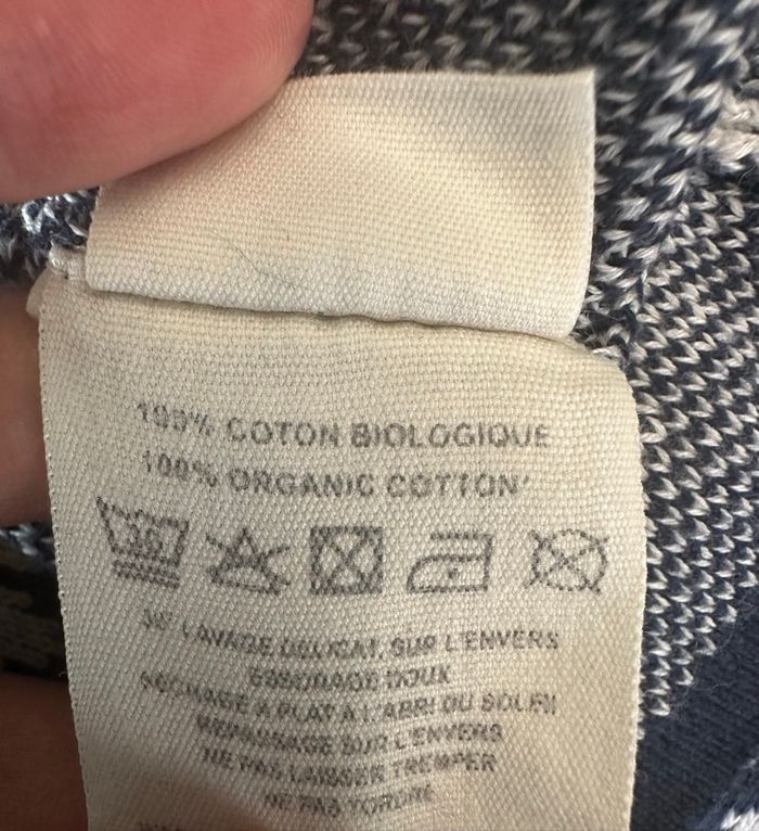 Pull en maille bariolée bleu marine et blanc Ekyog T34/36 S - photo numéro 9