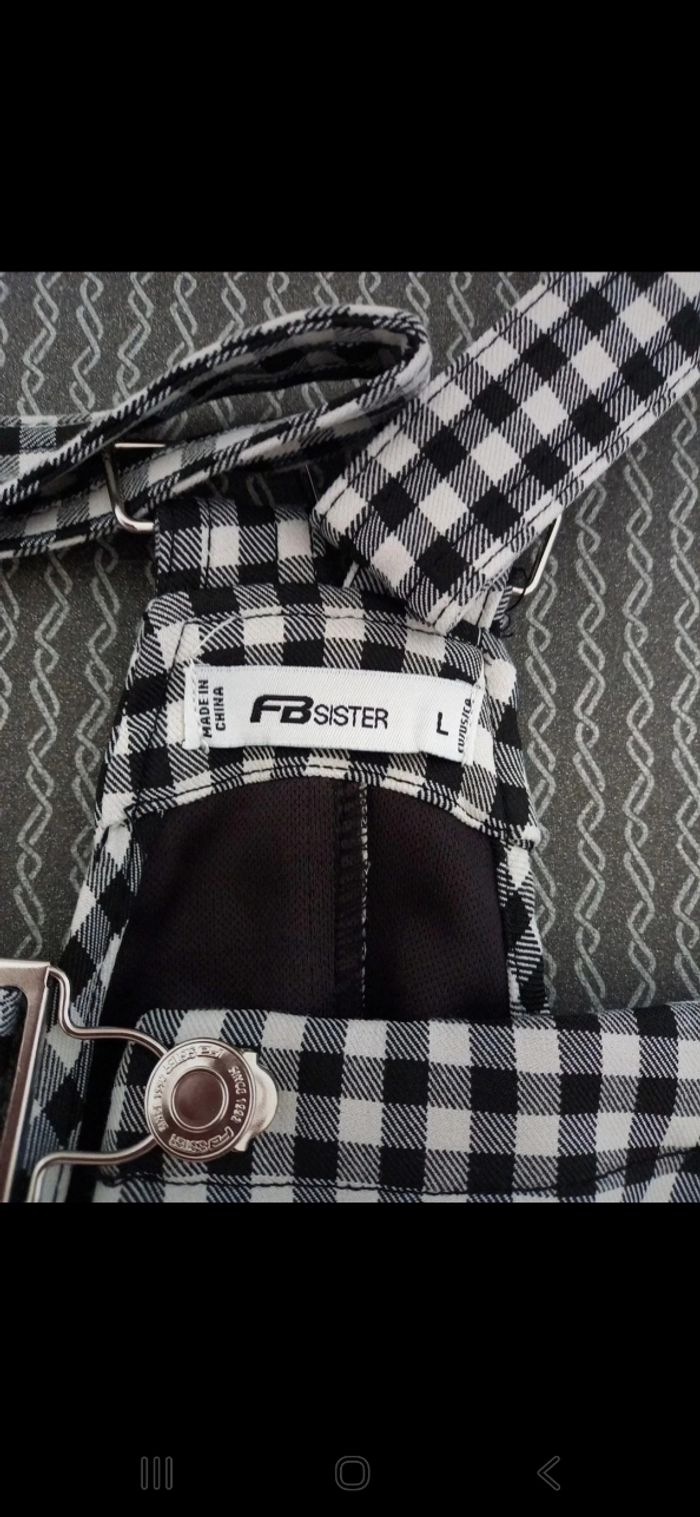 Rond casual noire a carreaux blancs fermeture éclair devant avec poches taille L FB sister - photo numéro 6