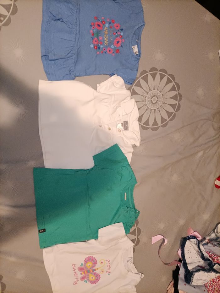 Lot de 4 t-shirts manche courte pour fille
