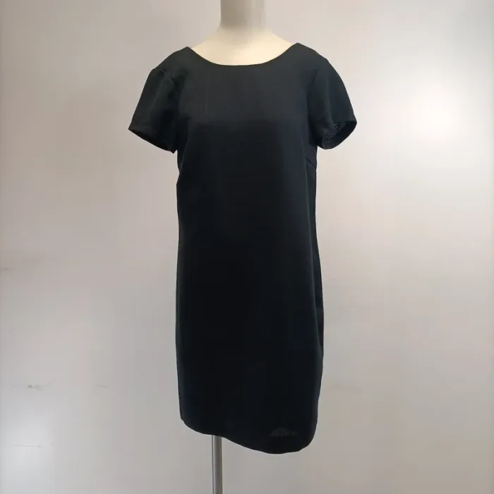 Robe noir S - coupe droite col rond - Vero Moda - Cocktail, Nouée à l'arrière, Dos décolleté A458 - photo numéro 3
