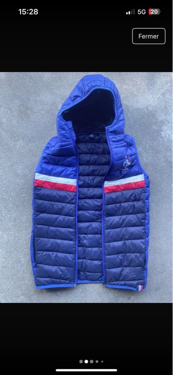 Veste doudoune à capuche sans manches FFF équipe de France football 10 ans neuve