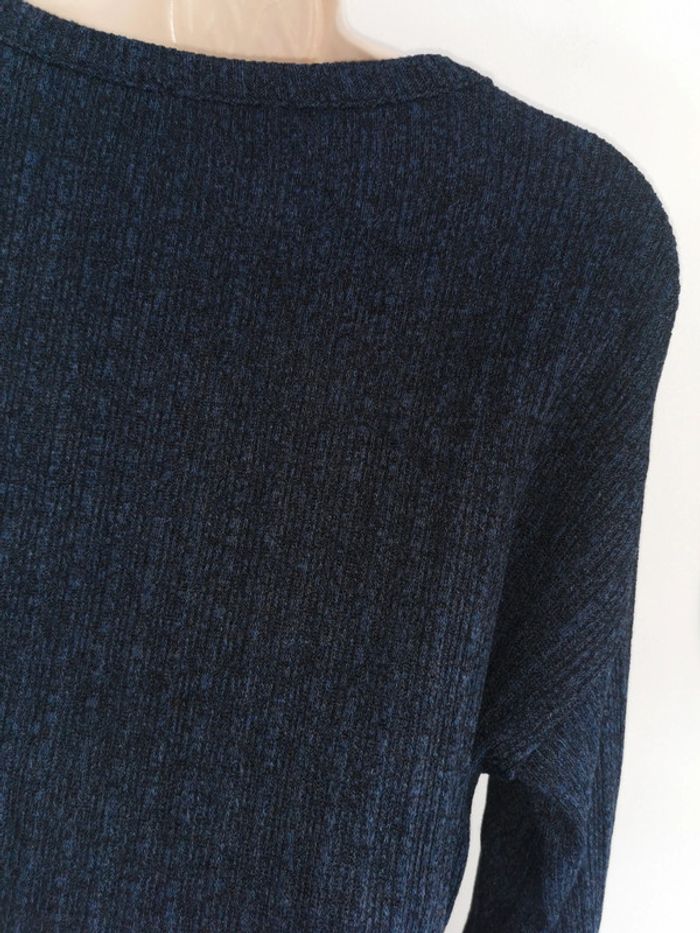 Pull en tricot côtelé crop bleu marine Pull & Bear Taille S - photo numéro 6