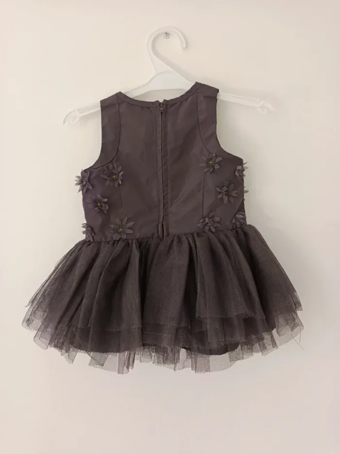Robe princesse à fleurs sequins et tulle bébé fille 6 mois Tape à l'oeil - photo numéro 2