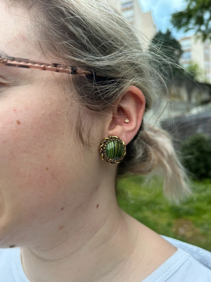 Boucles d’oreilles vertes - photo numéro 3