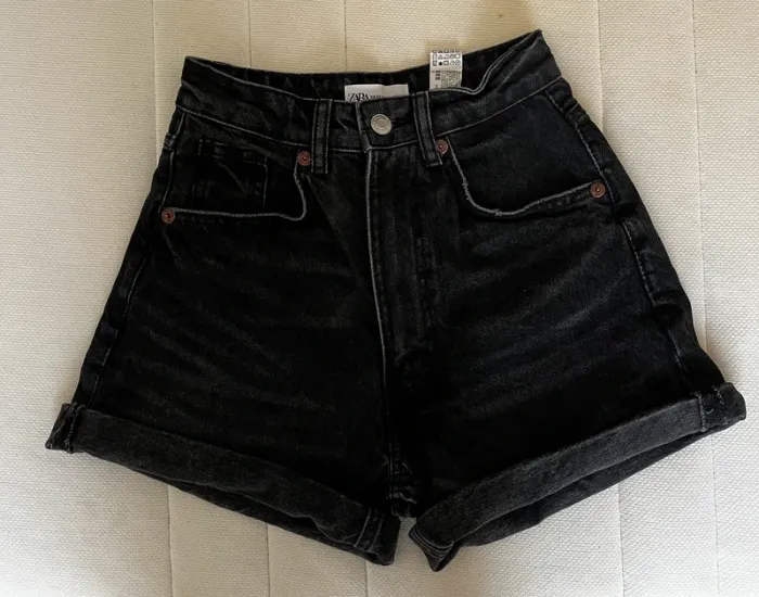 short en jean noir zara