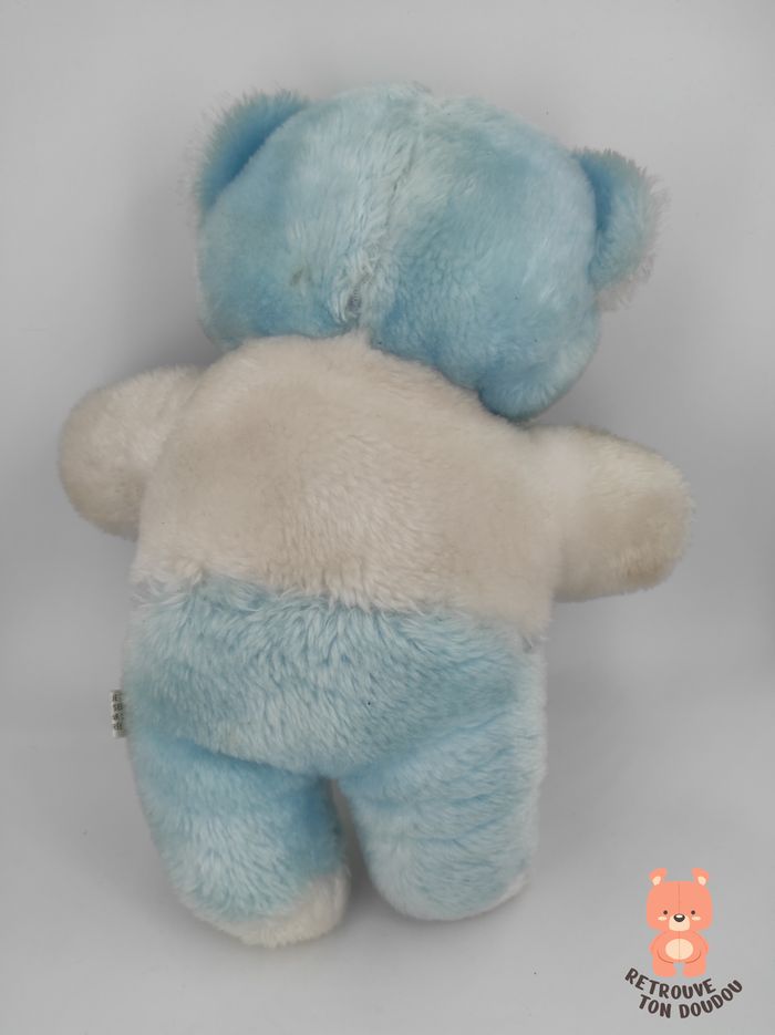 Peluche Ours Bleu et Blanc Vintage - photo numéro 2