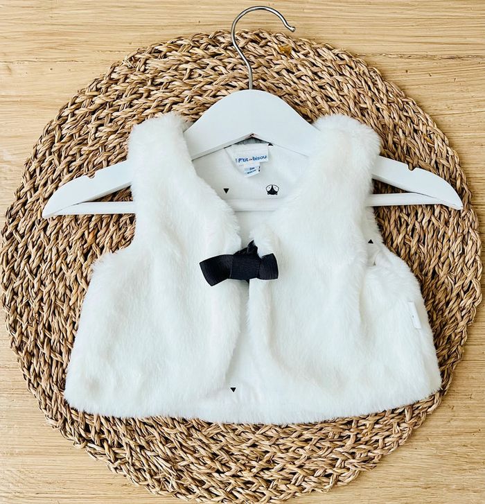 Gilet sans manches fourrure P’tit bisou