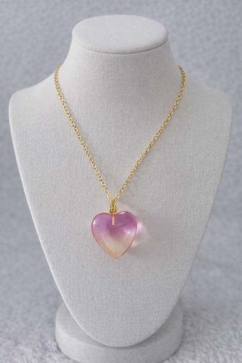 Collier pendentif cœur verre dégradé