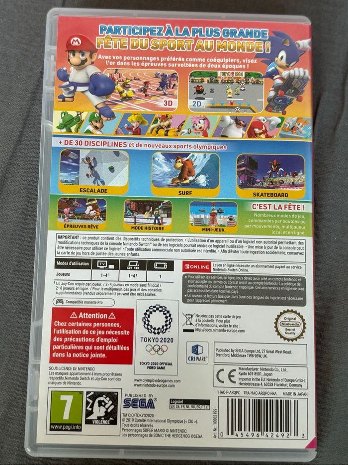 Jeu switch mario et sonic aux JO - photo numéro 3