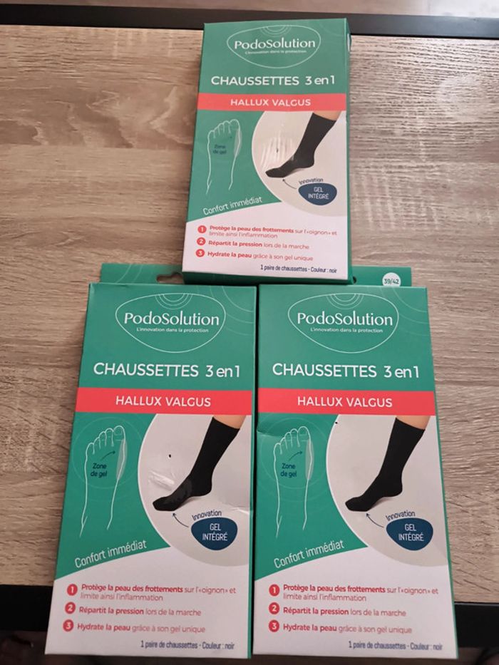 Lot de 3 paires de chaussettes 3 en 1 neuve podosolution