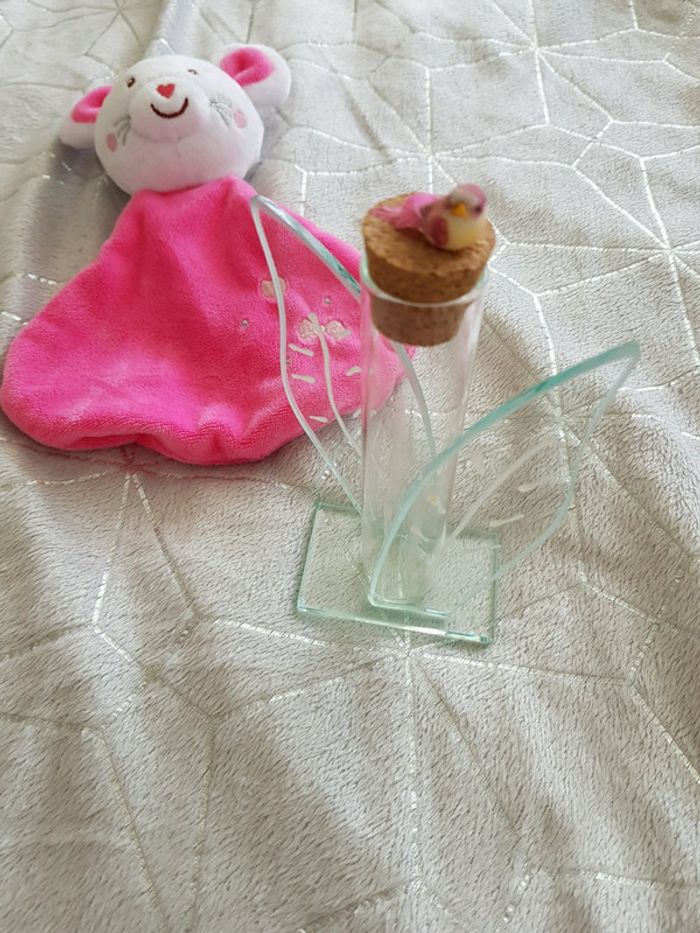 Mini vase ou porte dragées avec oiseau
