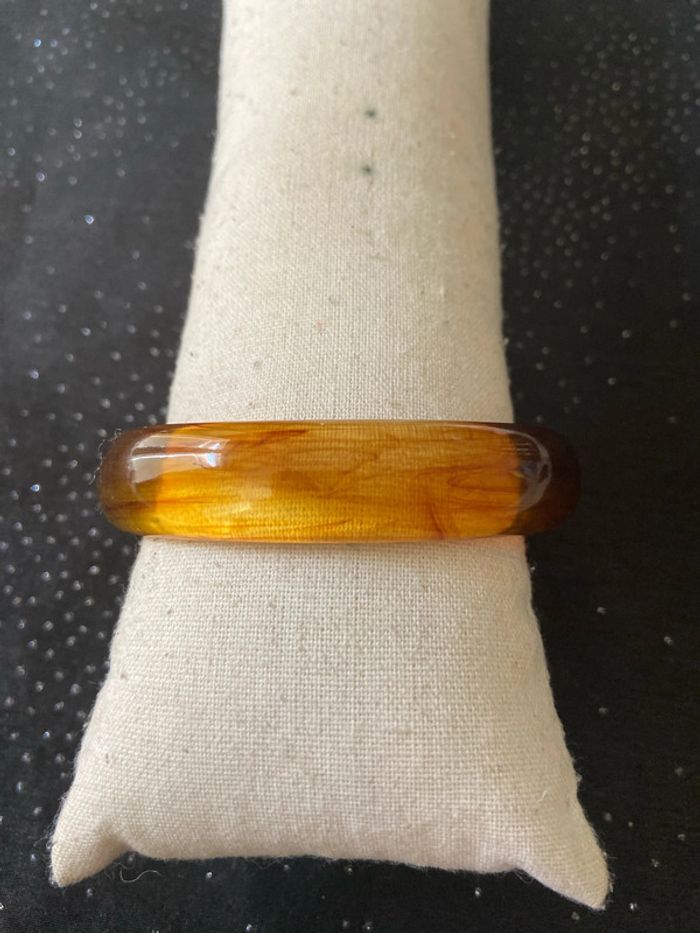 Bracelet jonc marron transparent