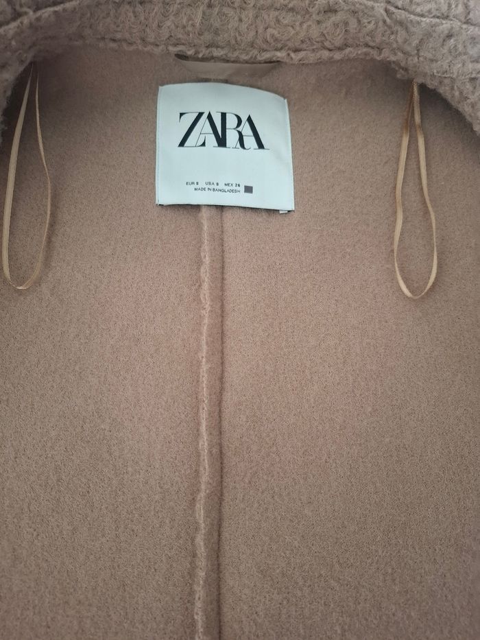 Manteau long ZARA effet bouclé / moutonné - Beige - Taille S (36) - photo numéro 5
